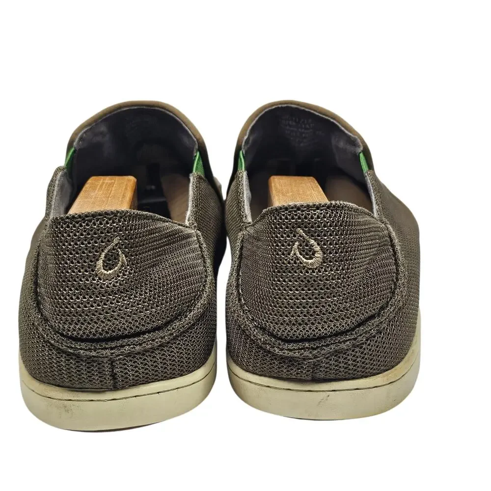 OluKai Nohea Mesh Men's Slip-On Comfort Shoes in Mustang/Lime Peel Size 11.5
